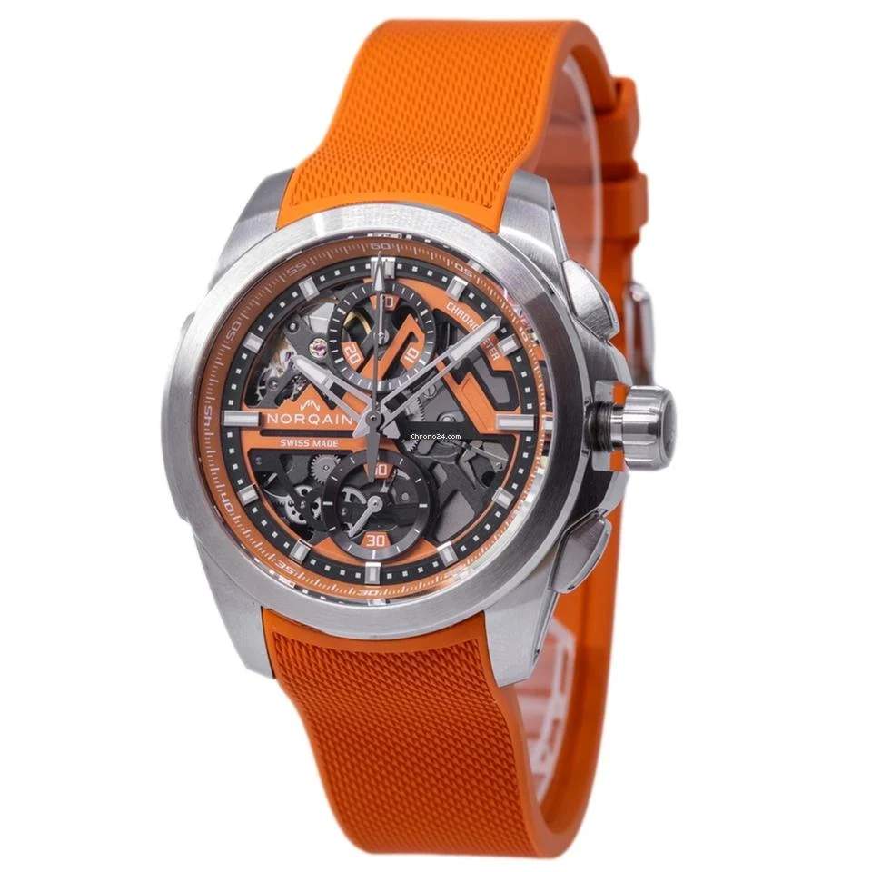 Norqain Independence Skeleton Orange Watch