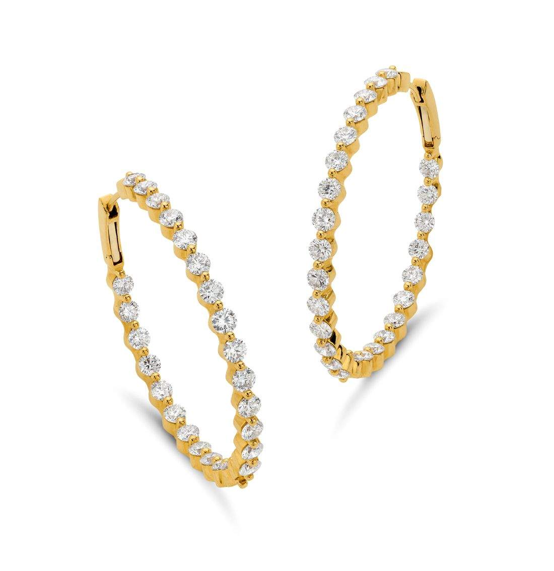 18kt Gold Diamond Hoop Earrings