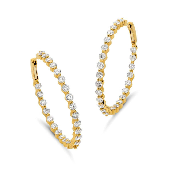 18kt Gold Diamond Hoop Earrings