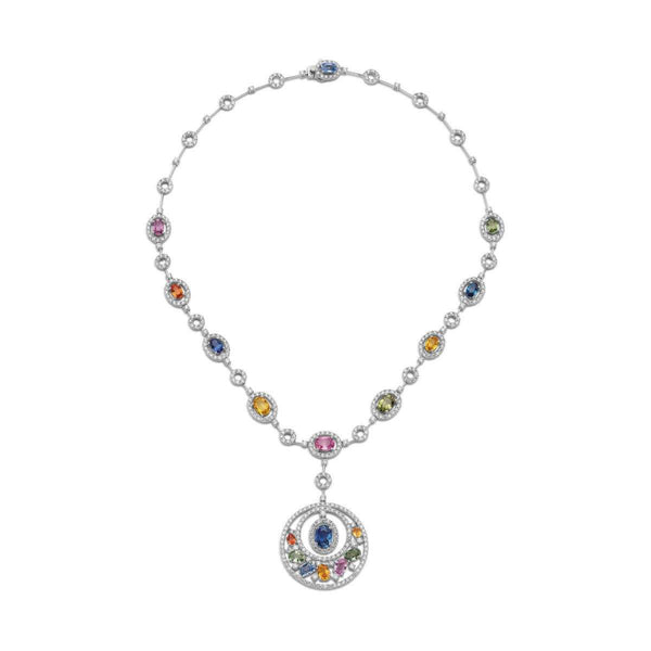 18kt Gold Sapphire & Diamond Necklace