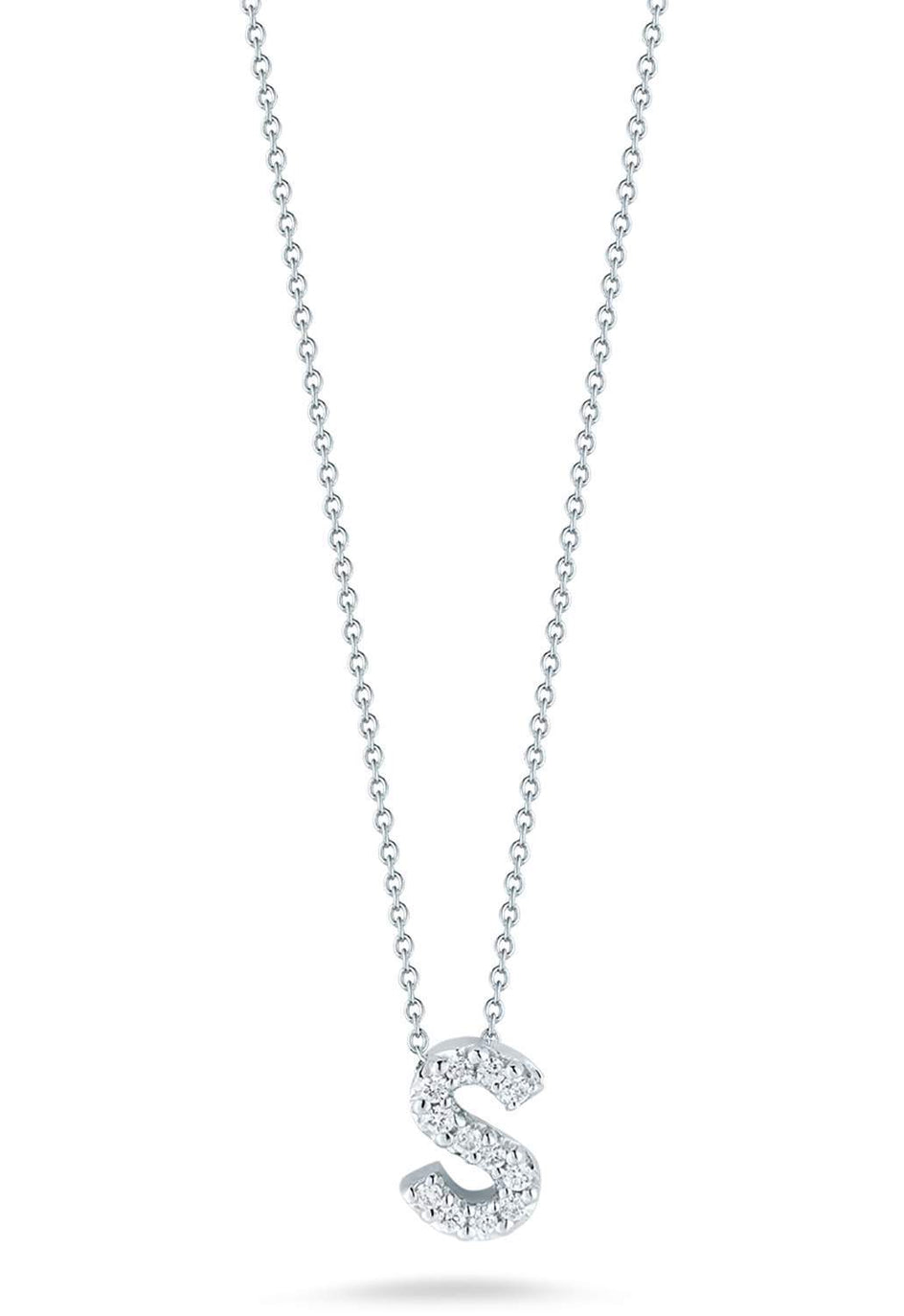 18kt Gold Roberto Coin Lover Letter "S" Necklace