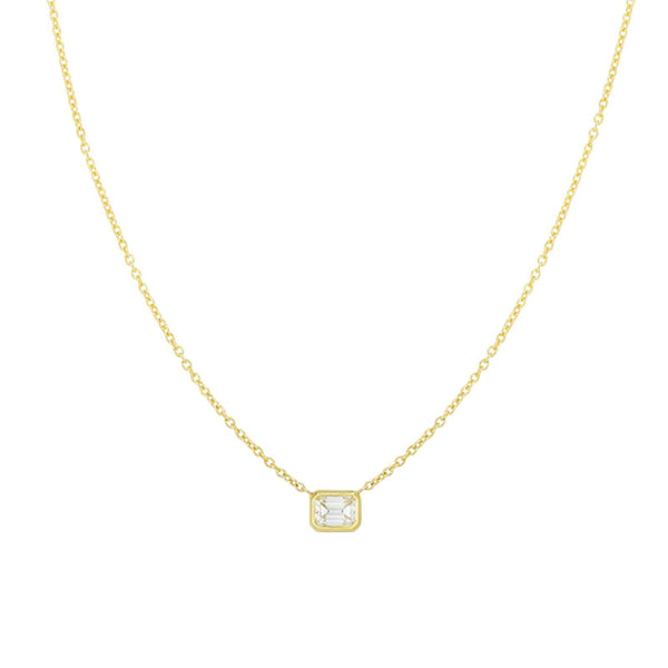 18kt Gold Roberto Coin Emerald Cut Diamond Solitaire
