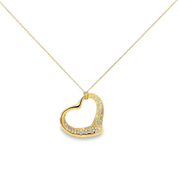 18kt Gold Tiffany & Co Diamond Heart Necklace