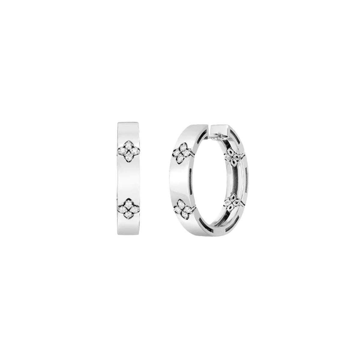 18kt Roberto Coin Love In Verona Hoop Earrings