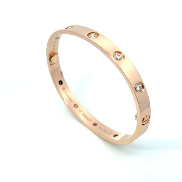 18kt Gold Cartier Love Diamond Bangle