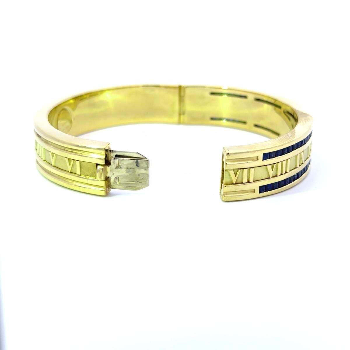 18kt Gold Tiffany & Co Sapphire Atlas Bangle