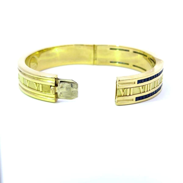 18kt Gold Tiffany & Co Sapphire Atlas Bangle