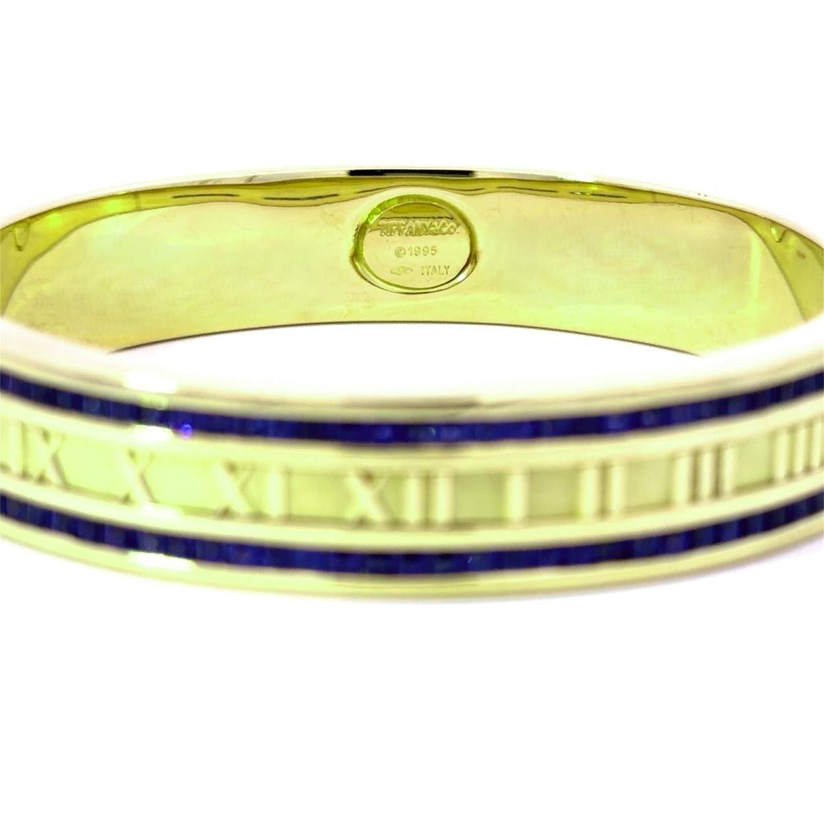 18kt Gold Tiffany & Co Sapphire Atlas Bangle