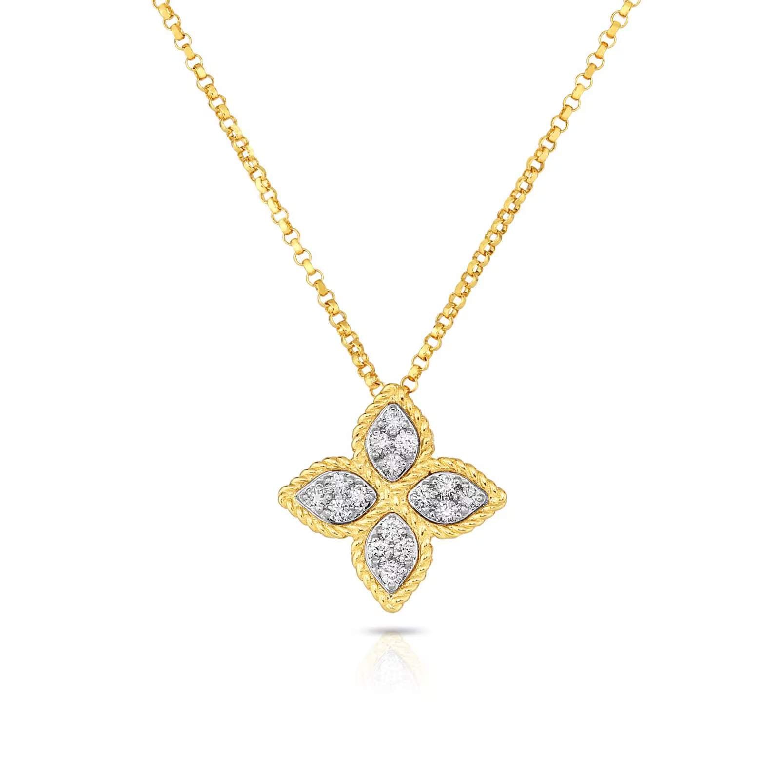 18kt Gold Roberto Coin Princess Flower Pendant