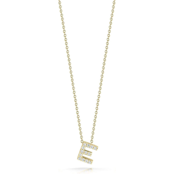 18kt Gold Roberto Coin Love Letter "E" Necklace