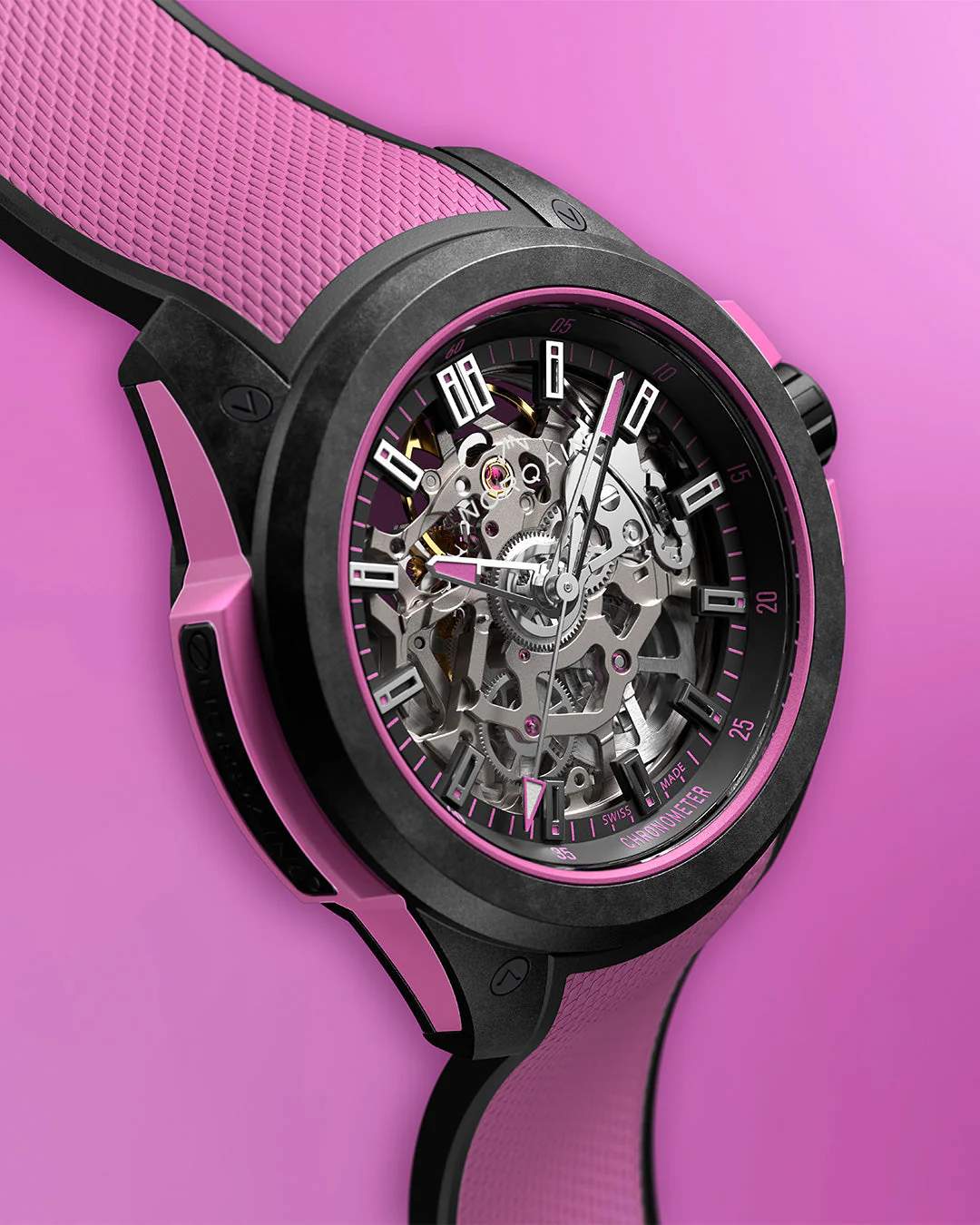 Norqain Wild One Skeleton Pink Watch