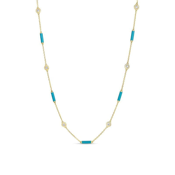 118kt Gold Roberto Coin Diamond By The Inch Necklace