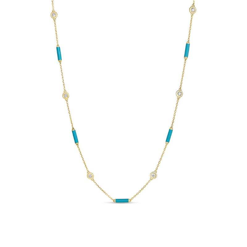 118kt Gold Roberto Coin Diamond By The Inch Necklace