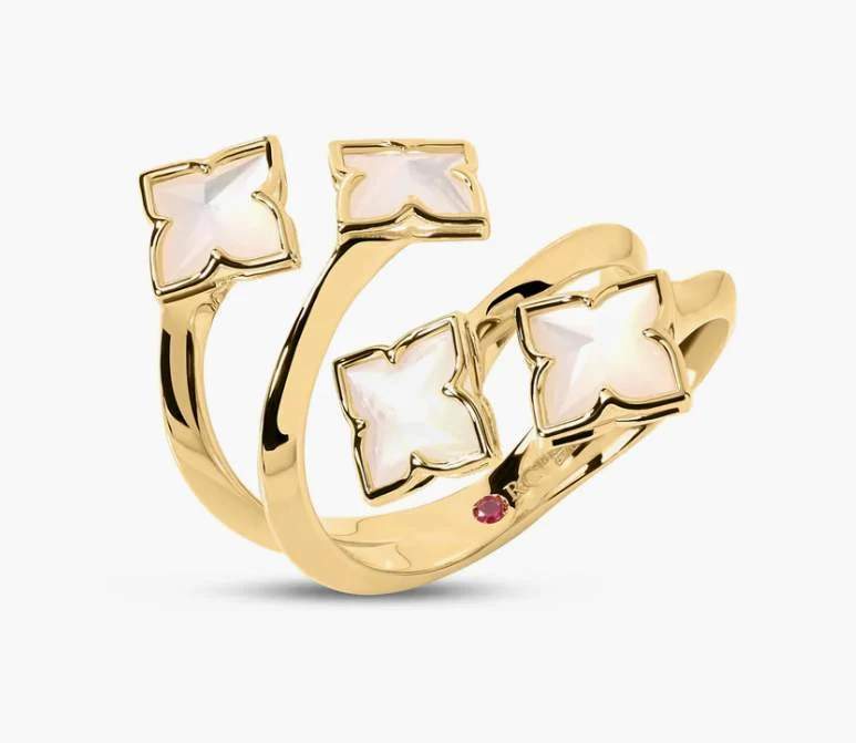 18kt Gold Roberto Coin Venetian Princess Mother Of Pearl Ring