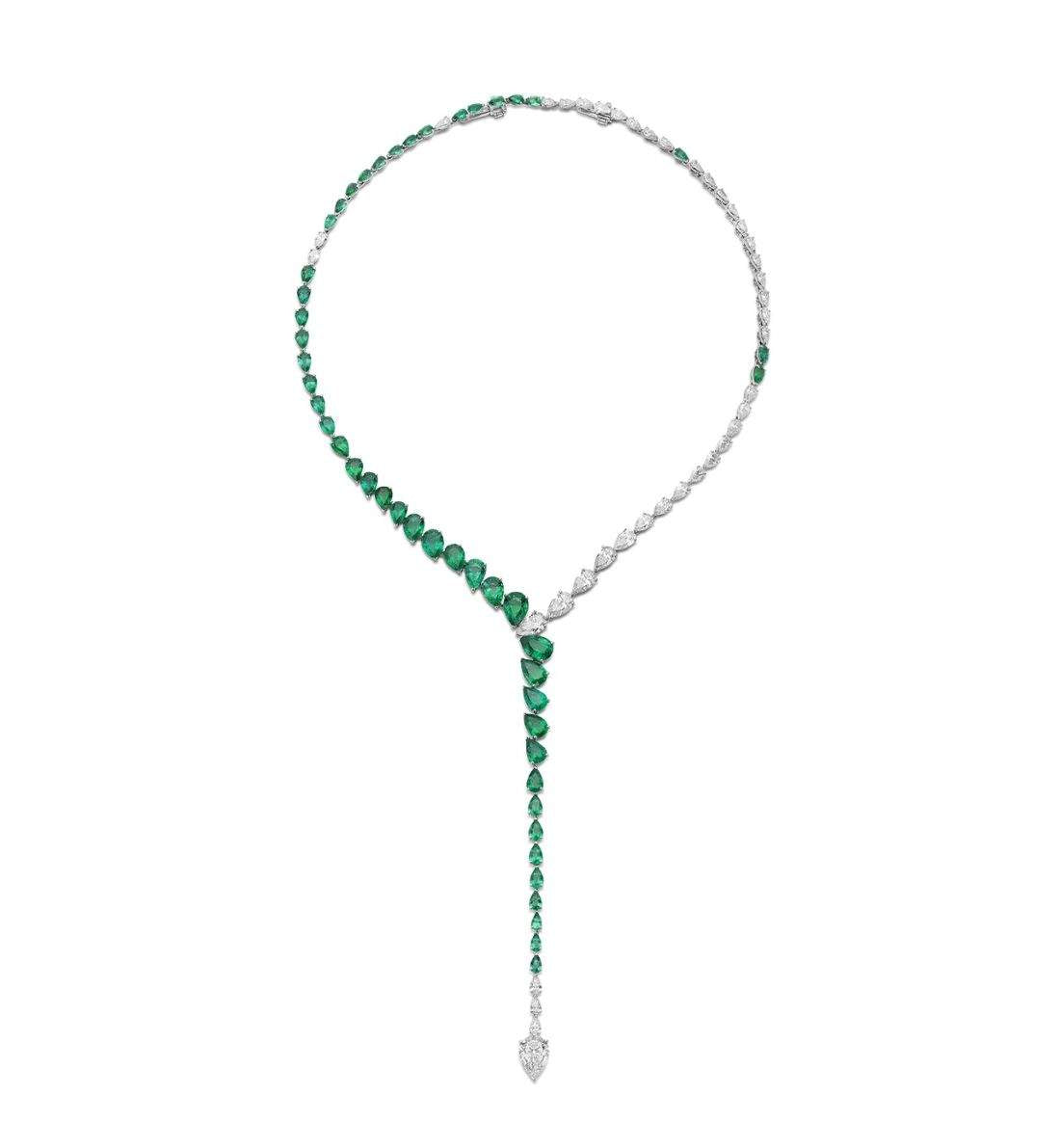 18kt Gold Gismondi Emerald & Diamond Necklace