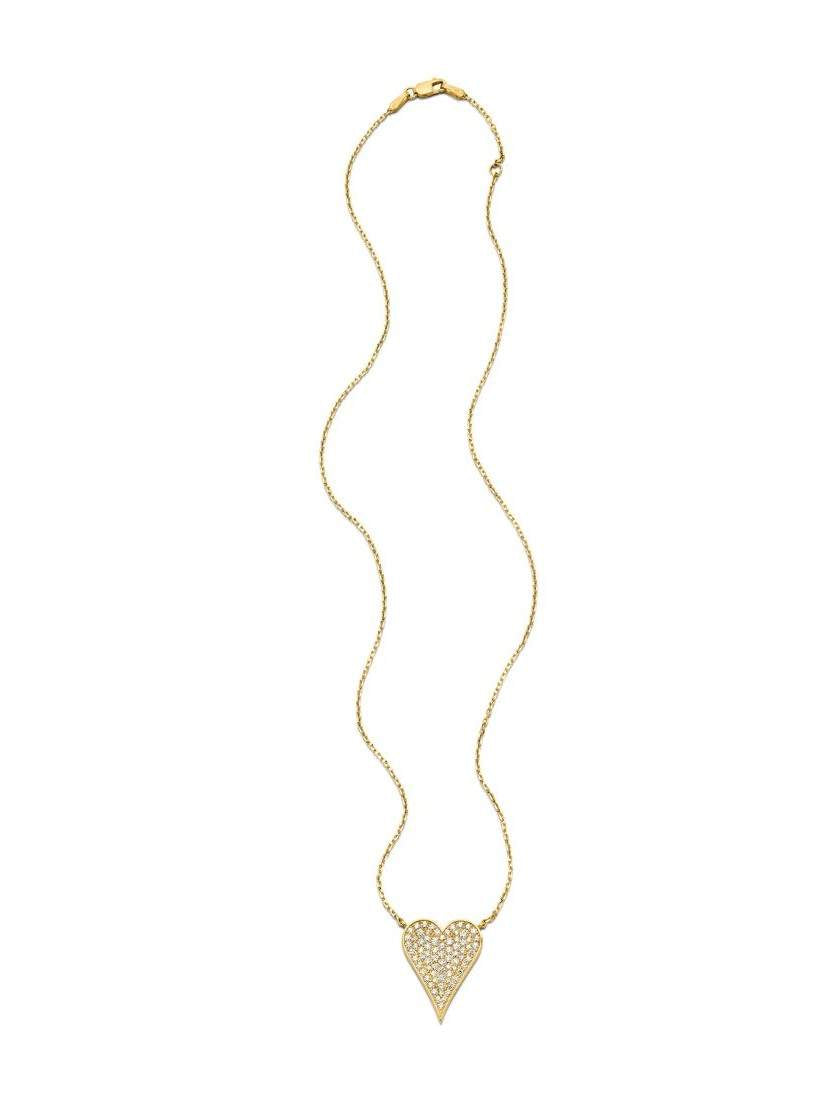 14kt Gold Pave Diamond Heart Pendant
