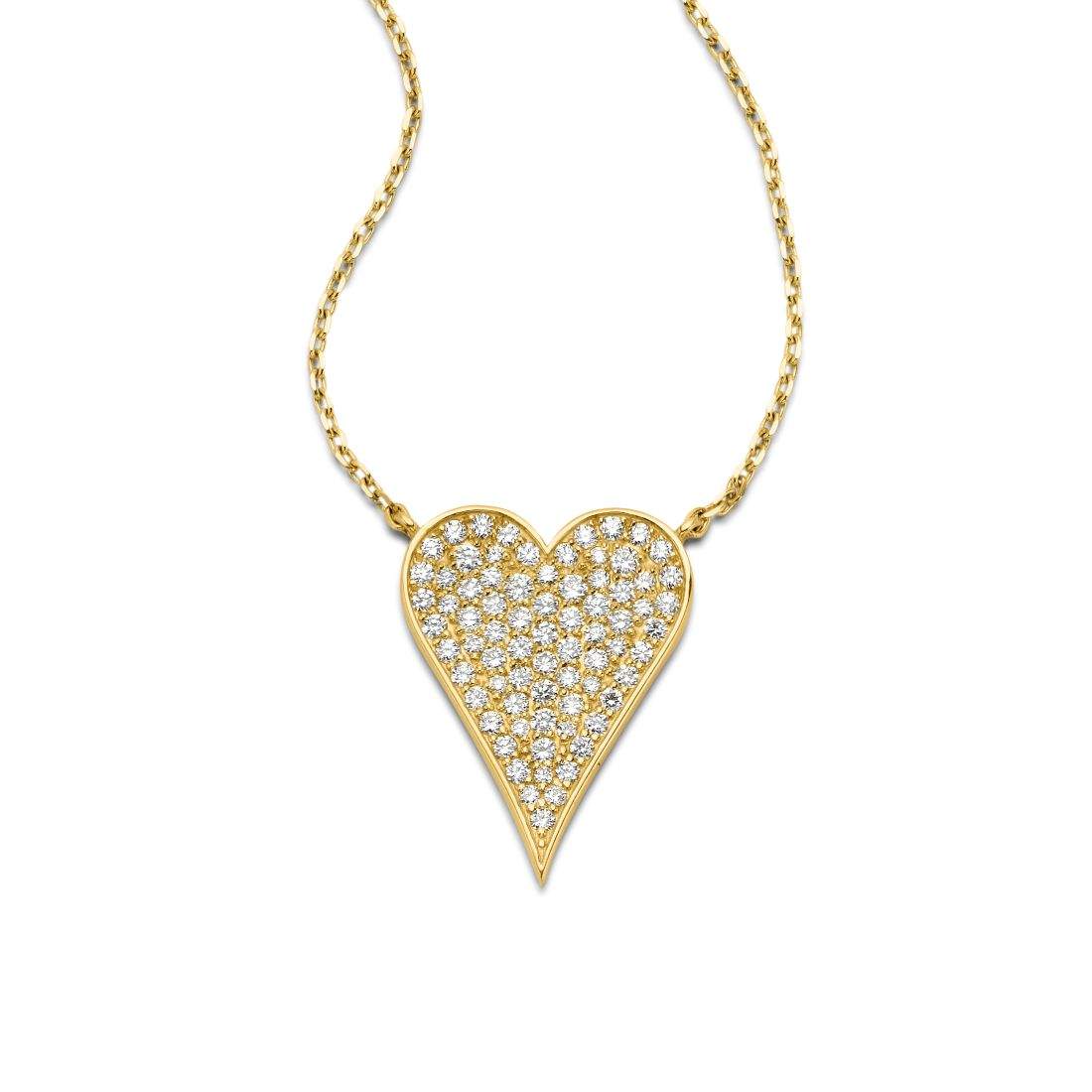 14kt Gold Pave Diamond Heart Pendant