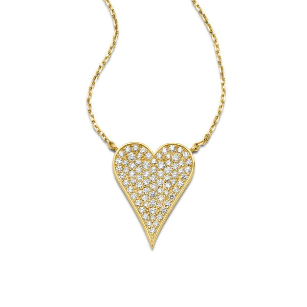 14kt Gold Pave Diamond Heart Pendant