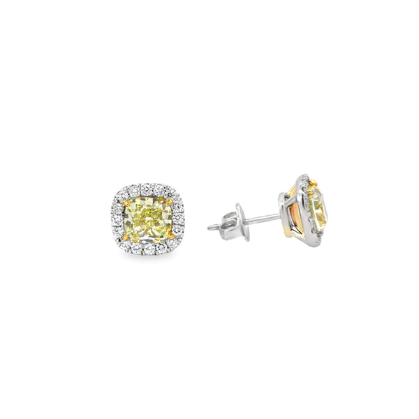 18kt Gold Yellow Diamond Stud Earrings