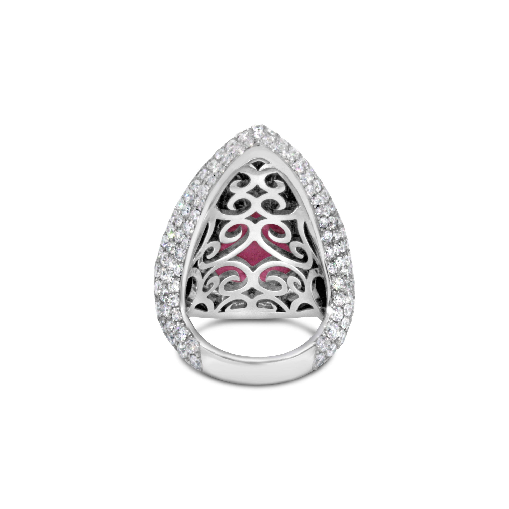 18KT WHITE GOLD TOURMALINE AND DIAMOND RING.