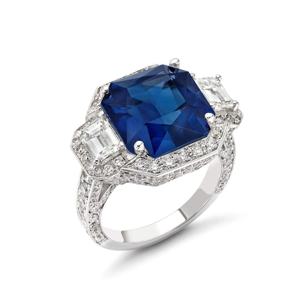 18kt Gold Sapphire & Diamond Ring Provident Jewelery