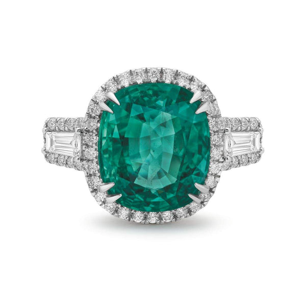 18kt Gold Emerald & Diamond Ring