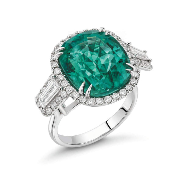 18kt Gold Emerald & Diamond Ring