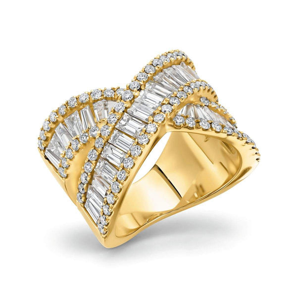 14kt Gold Diamond Crossover RIng