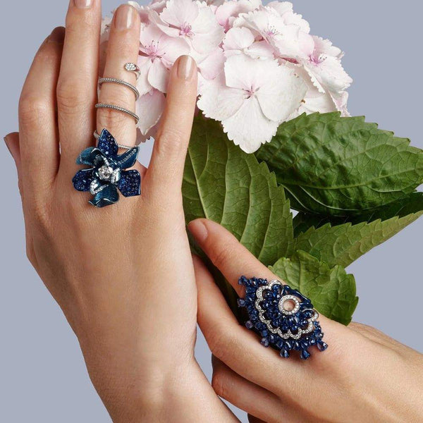 Giovanni Ferraris Sapphire & Diamond Flower Wrap Ring