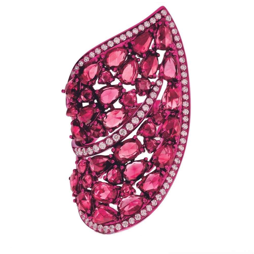 Giovanni Ferraris Ruby & Diamond Leaf Ring