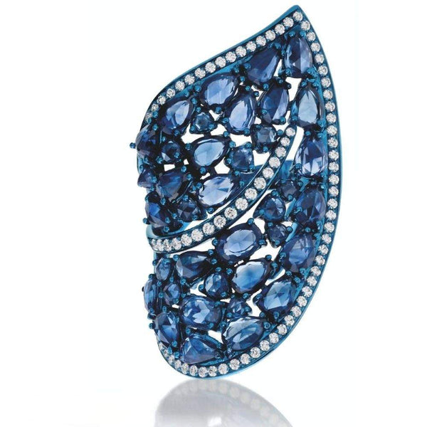 Giovanni Ferraris Sapphire & Diamond Leaf Ring