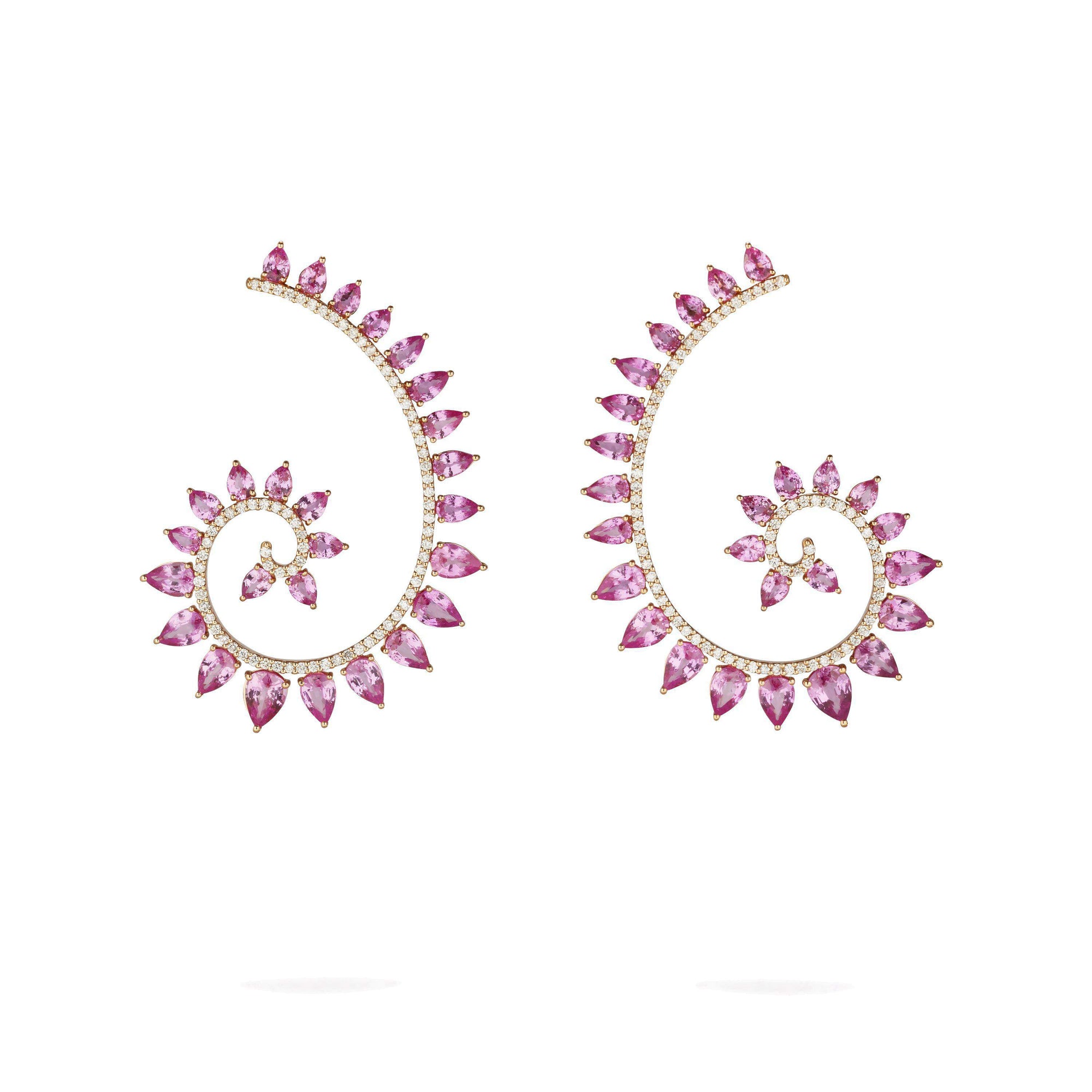 18kt Gold Gismondi Pink Sapphire & Diamond Earrings