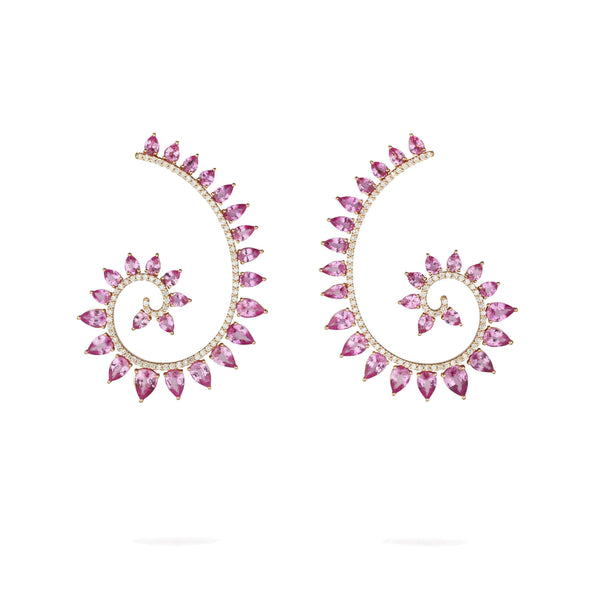 18kt Gold Gismondi Pink Sapphire & Diamond Earrings