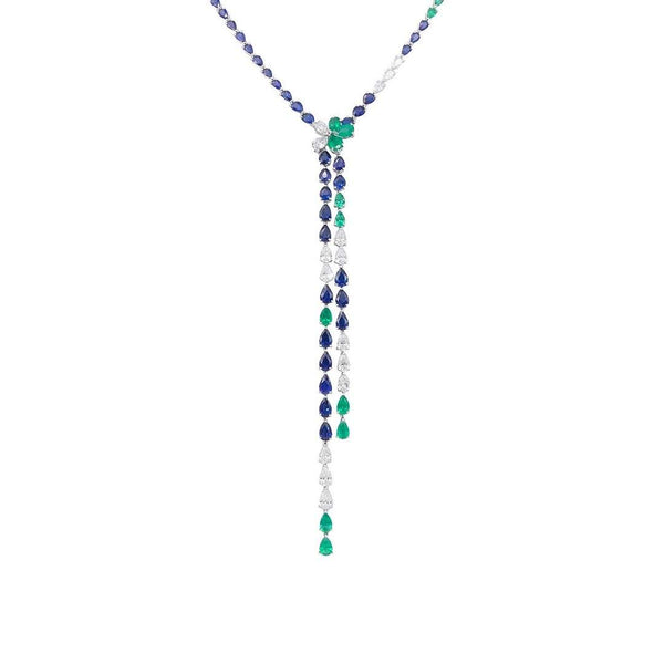 18kt Gold Gismondi Emerald & Sapphire Necklace