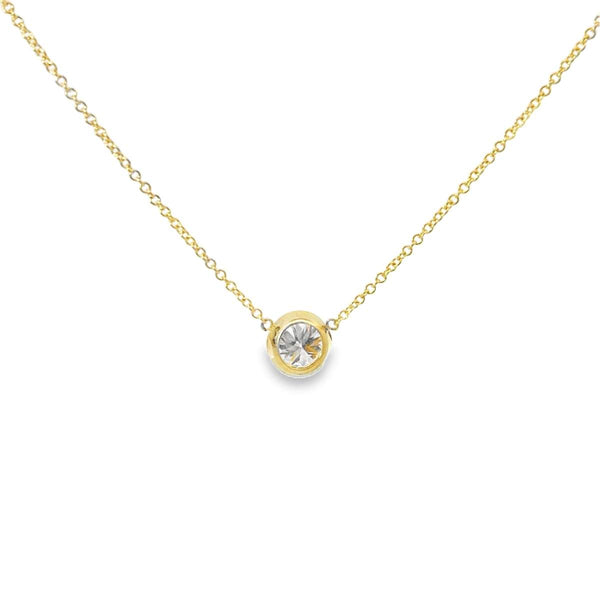 14kt Gold Solitaire Diamond Necklace