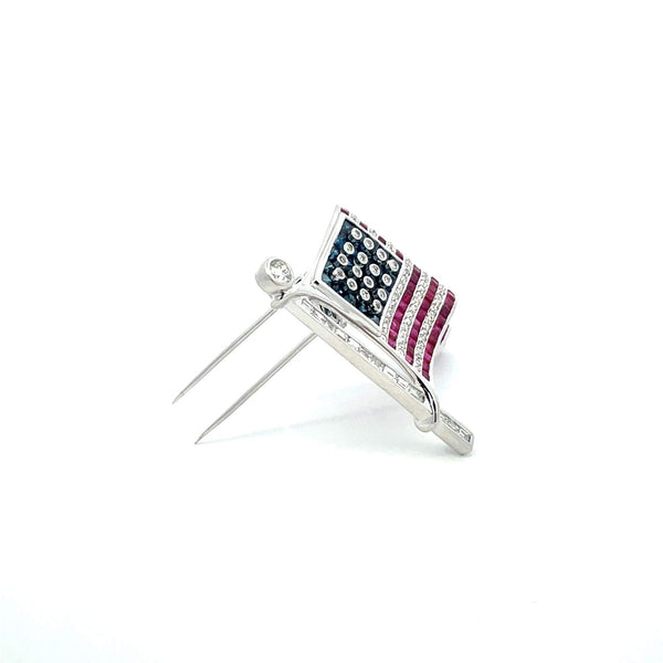 18kt Gold American Flag Pin