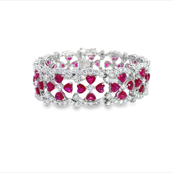 PLATINUM RUBY AND DIAMOND BRACELET