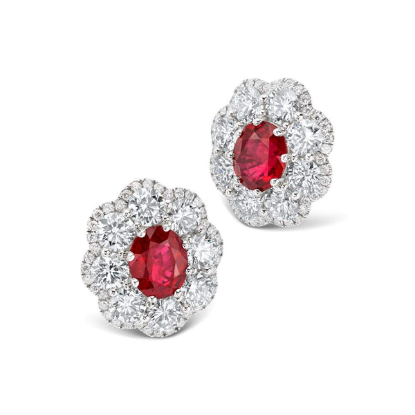 Ladies Ruby & Diamond Earrings Provident Jewelery