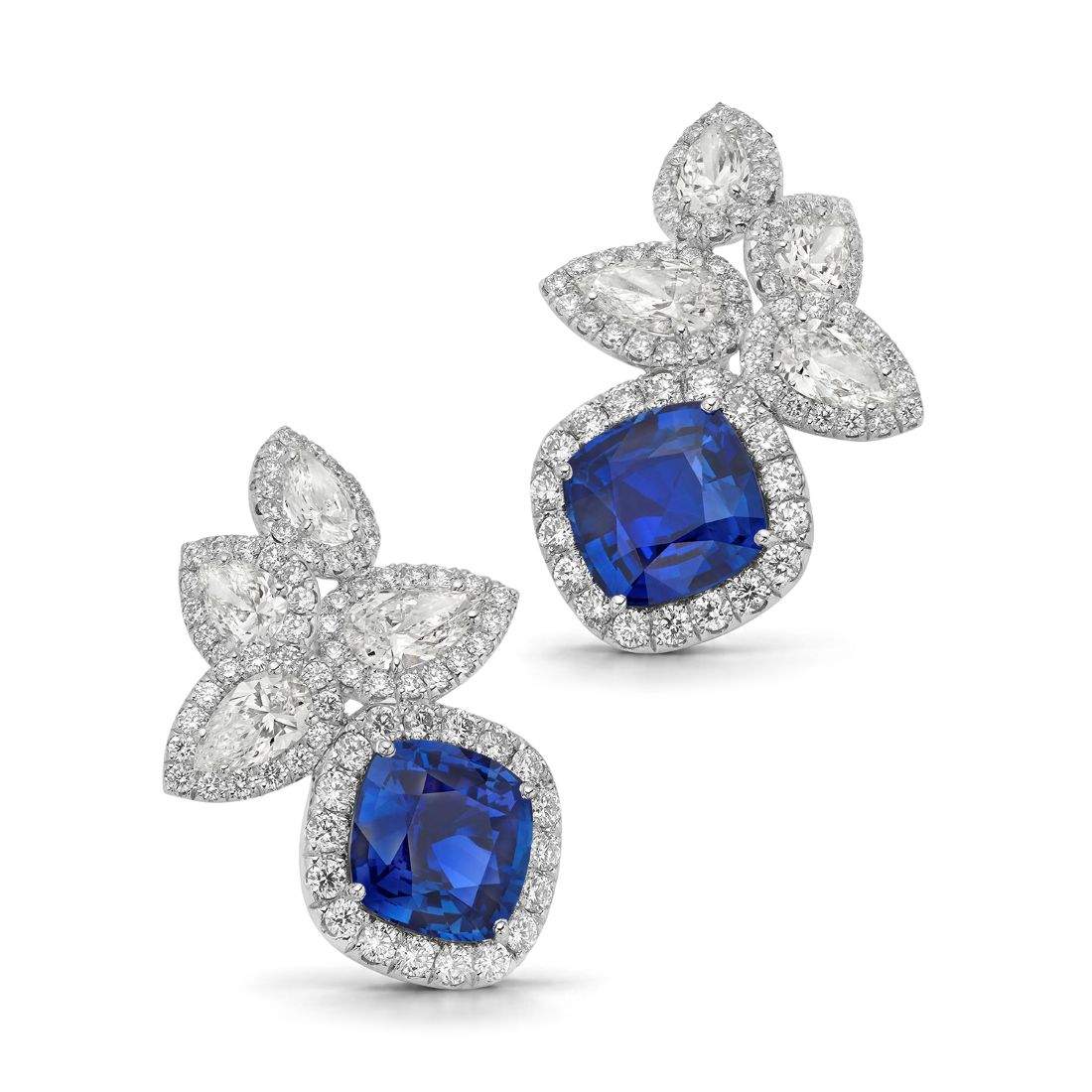 18kt Gold Sapphire & Diamond Earrings