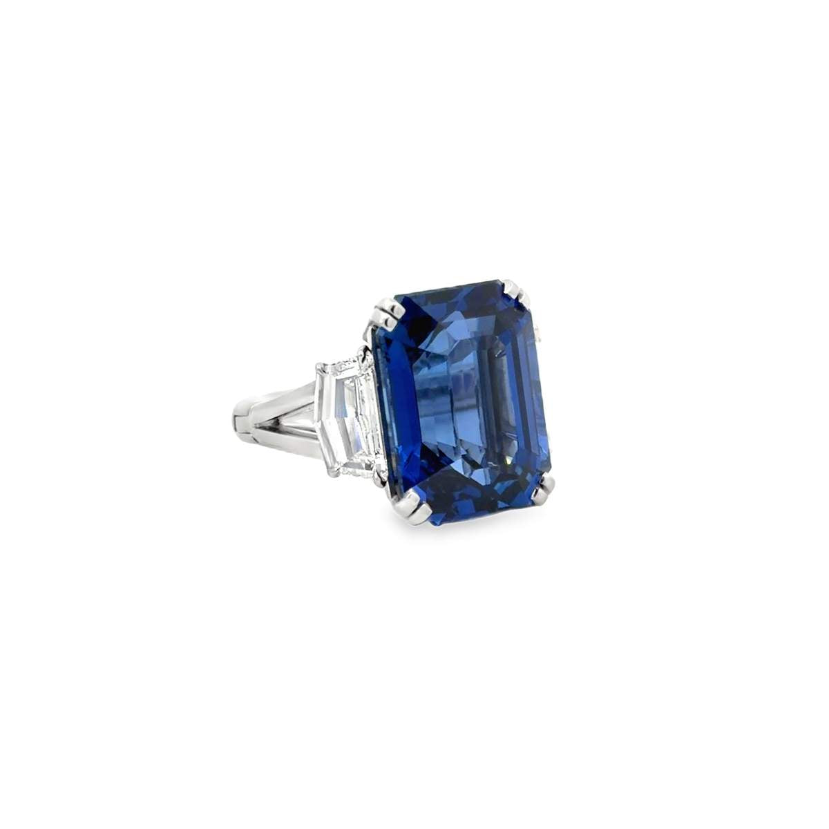 Ladies Platinum Sapphire & Diamond Ring