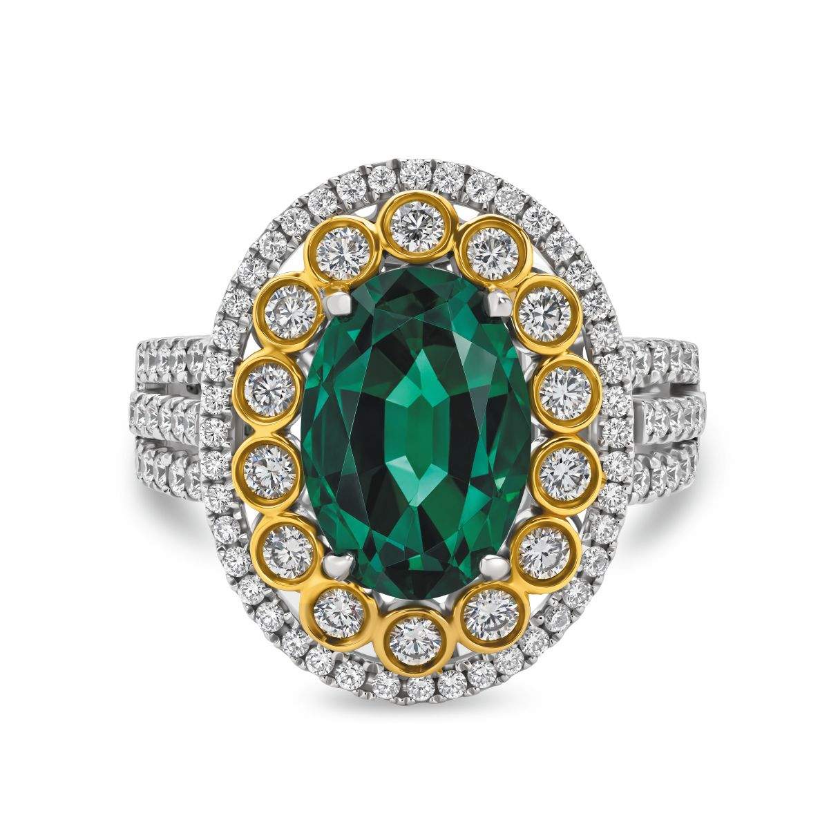 18kt Gold Emerald & Diamond Ring