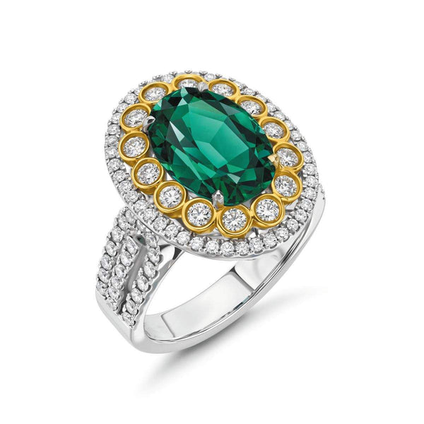 18kt Gold Emerald & Diamond Ring