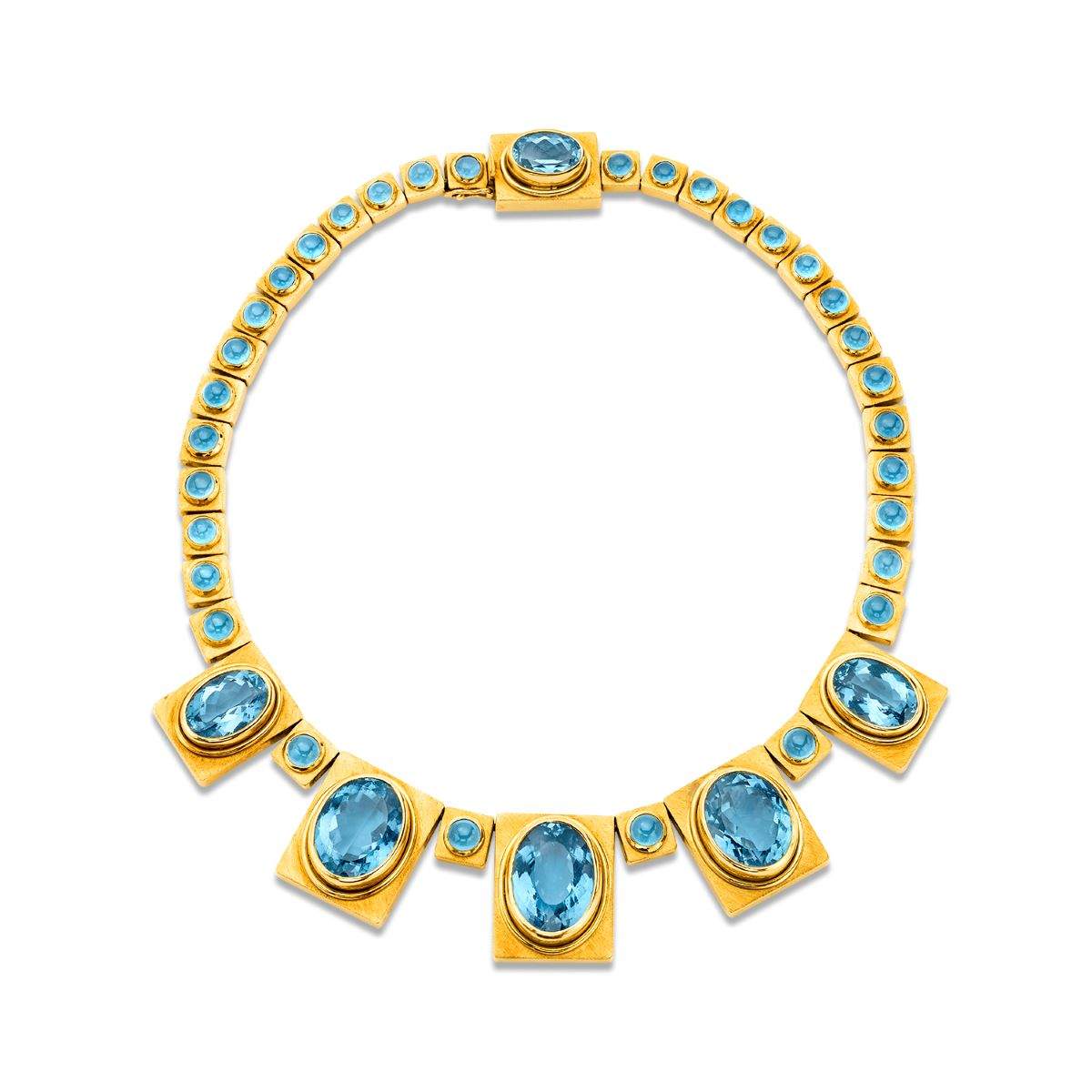 18kt Gold Burle Marx Topaz And Aqua Necklace Provident Jewelery