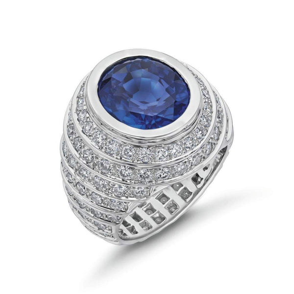 18kt Gold Sapphire & Diamond Ring
