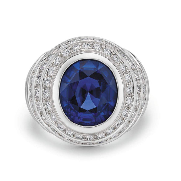 18kt Gold Sapphire & Diamond Ring