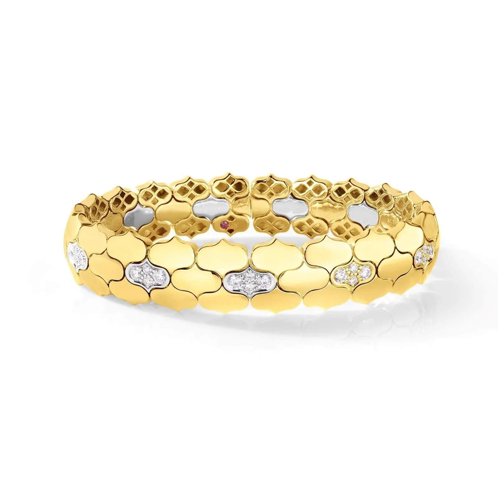 18kt Gold Roberto Coin Cobra Diamond Bangle