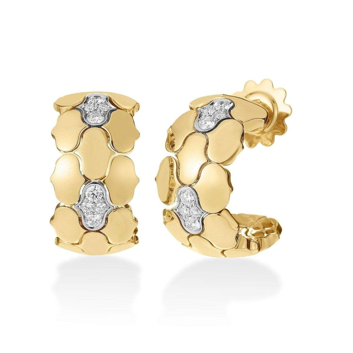 18kt Gold Roberto Coin Cobra Diamond Earrings