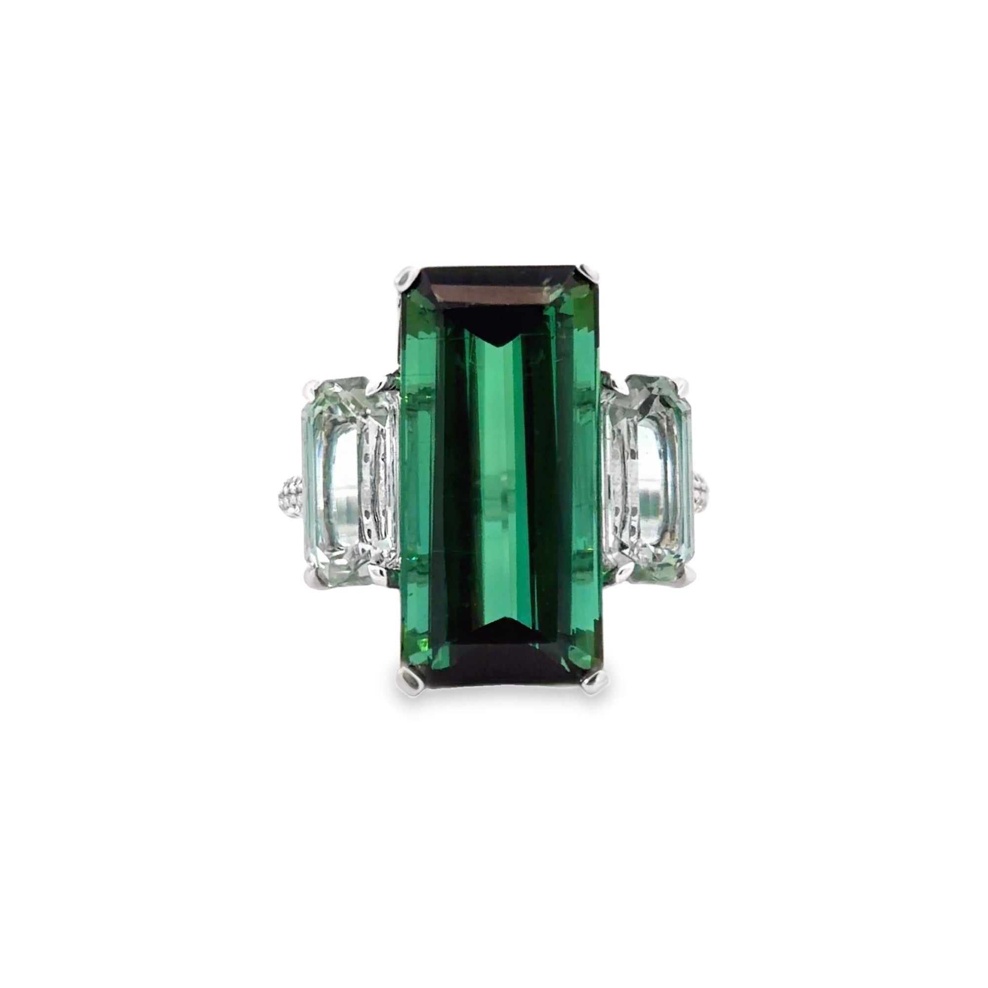 18kt Gold Tourmaline And Diamond Ring