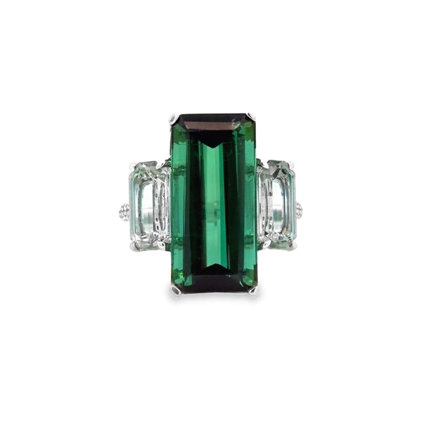 18kt Gold Tourmaline And Diamond Ring