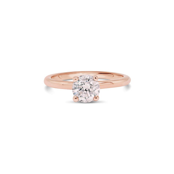 14KT ROSE GOLD PINK DIAMOND ENGAGEMENT RING.